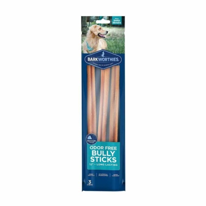 Barkworthies Bully Stick - Odor Free  - 12'' (3-Pack SURP)