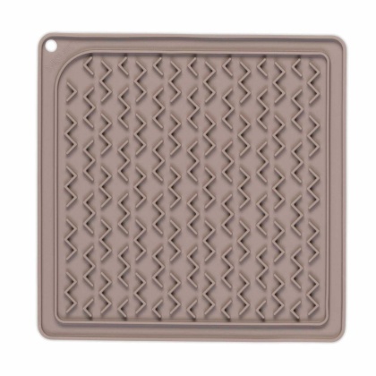 Grey - Messy Mutts Silicone Therapeutic Dog Feeding Mat  - 8" x 8"