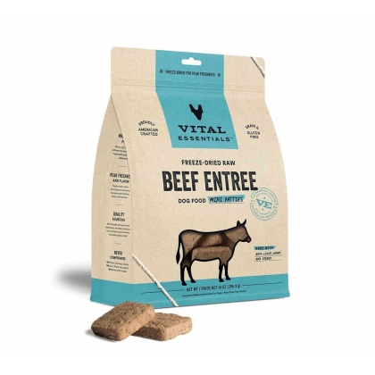 Vital Essentials(R) Freeze-Dried Raw Beef Entree Dog Food Mini Patties, 14 oz