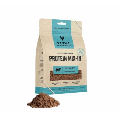 Vital Essentials(R) Freeze-Dried Raw Beef Protein Mix-In Ground Topper for Dogs, 6 oz