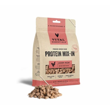 Vital Essentials(R) Freeze-Dried Raw Chicken Protein Mix-In Meal Topper for Dogs, - 6 oz