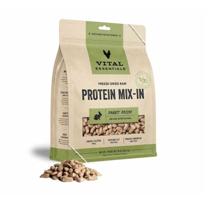 Vital Essentials(R) Freeze-Dried Raw Rabbit Protein Mix-In Meal Topper for Dogs, - 18 oz