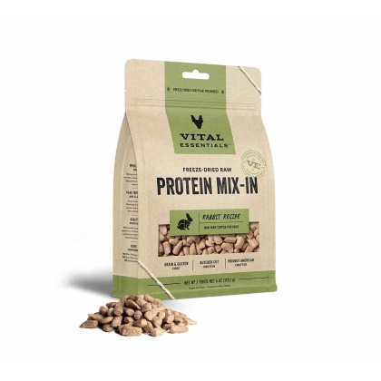 Vital Essentials(R) Freeze-Dried Raw Rabbit Protein Mix-In Meal Topper for Dogs, - 6 oz