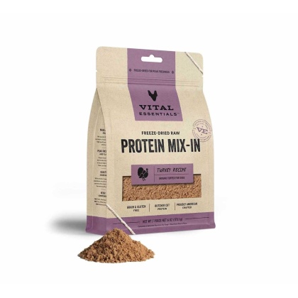 Vital Essentials(R) Freeze-Dried Raw Turkey Protein Mix-In Ground Topper for Dogs,  - 6 oz