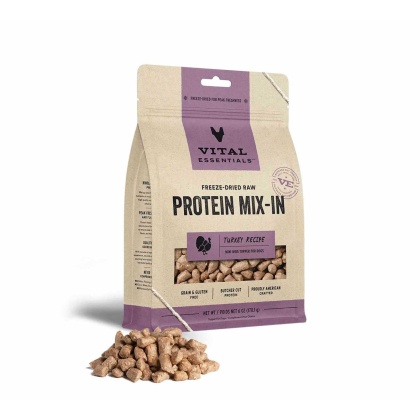 Vital Essentials(R) Freeze-Dried Raw Turkey Protein Mix-In Meal Topper for Dogs,  - 6 oz