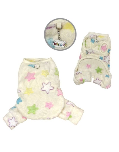 Yellow - Ultra Plush Colorful Stars Front Sleeveless Pajamas - M