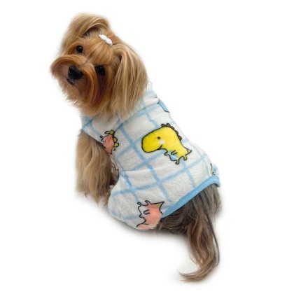 White - Ultra Plush Colorful Dinosaurs Front Sleeveless Pajamas - M