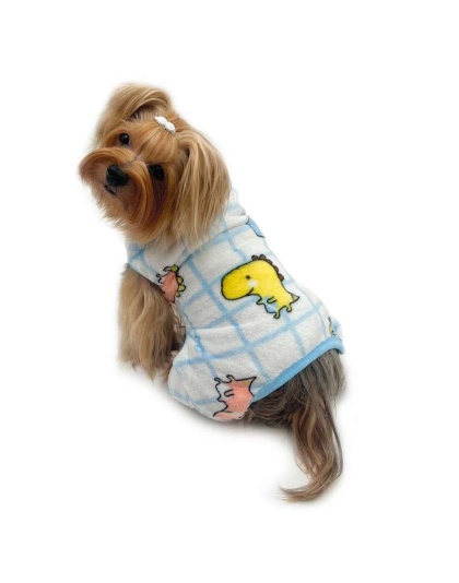 White - Ultra Plush Colorful Dinosaurs Front Sleeveless Pajamas - M