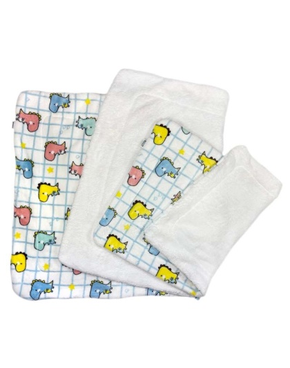 White - Ultra Plush Colorful Dinosaurs Blanket - 30" x 20"