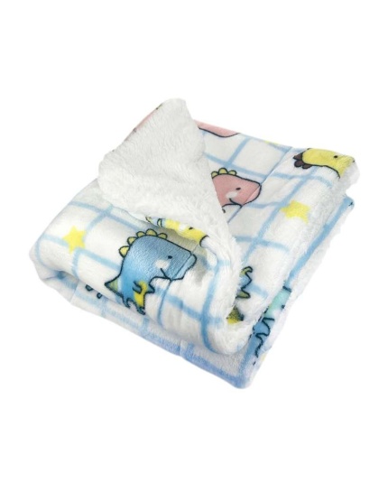 White - Ultra Plush Colorful Dinosaurs Blanket - 50" x 30"
