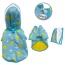 Blue - Clear View Happy Sunshine Raincoat with Fleece Lining and Detachable Hood - XS