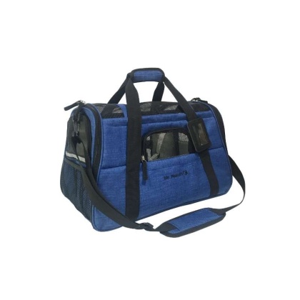 Deja Blue - Mr. Peanut's Copper Series Airline Capable Pet Carrier, Tall Profile Soft Sided Luxury Travel Tote - 19 in L x 10.5 in W x 12 in H