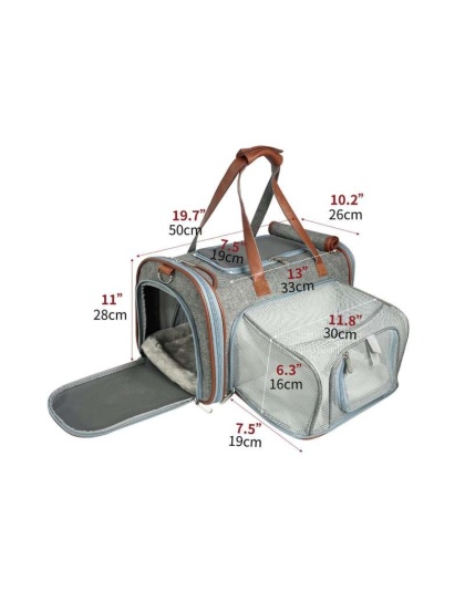Platinum Gray - Mr. Peanut's Gold Series Big Apple Size Expandable Pet Carrier -