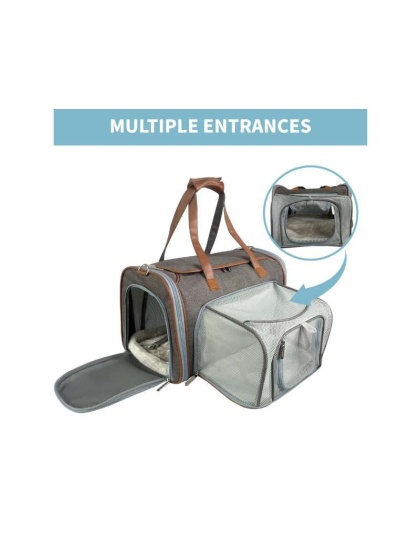 Platinum Gray - Mr. Peanut's Gold Series Big Apple Size Expandable Pet Carrier -