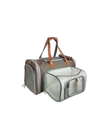 Charcoal Ash - Mr. Peanut's Gold Series Big Apple Size Expandable Pet Carrier -