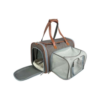 Charcoal Ash - Mr. Peanut's Gold Series Standard Size Expandable Pet Carrier - 18 in L x 10.5 in W x 11 in H