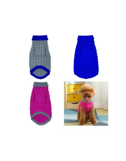 Royal Rosa With Gray Fringe - Mr. Peanut's Knitted Acrylic Dog Sweaters - XX Large