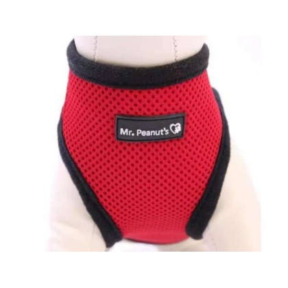 Red - Mr. Peanut's PupTrek Small Dog/Cat Soft Mesh Step In Harness Vest - Large
