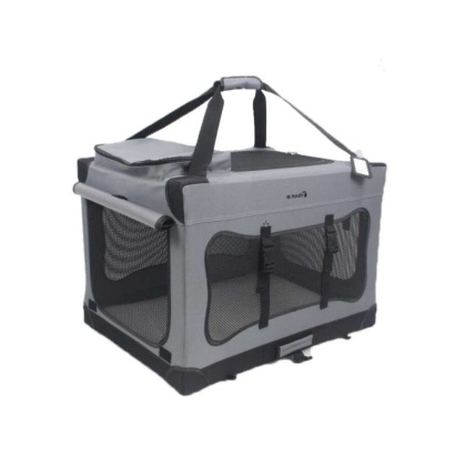 Platinum Gray - Mr. Peanut's Soft Sided Portable Pet Crate with Lightweight Aluminum Frame - Medium 24X18X17 in
