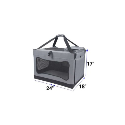 Platinum Gray - Mr. Peanut's Soft Sided Portable Pet Crate with Lightweight Aluminum Frame - X Large 36X24X23 in
