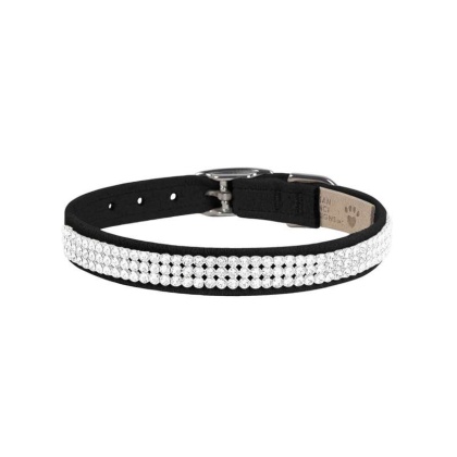 Black - Susan Lanci Designs 3 Row Giltmore Crystals Collar - Small