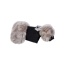 Black - Susan Lanci Designs Platinum Glitzerati Nouveau Bow Silver Fox Faux Fur Coat - Medium