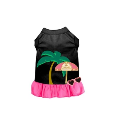 BLACK W PINK RUFFLE - My CC Summer Vacay Dress - X Small