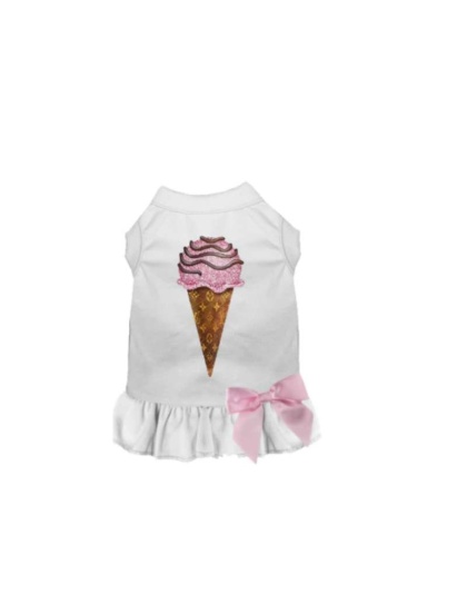 WHITE - My Favorite Chewy Vuitton Ice Cream Dress - X Small