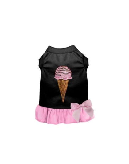 BLACK WITH PINK BOTTOM - My Favorite Chewy Vuitton Ice Cream Dress - Small