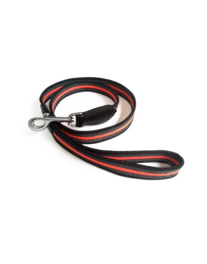 Black  Line - Reflective Anti-Slip Snap Leash (4ft x 3/4in) - 4ft x 3/4in