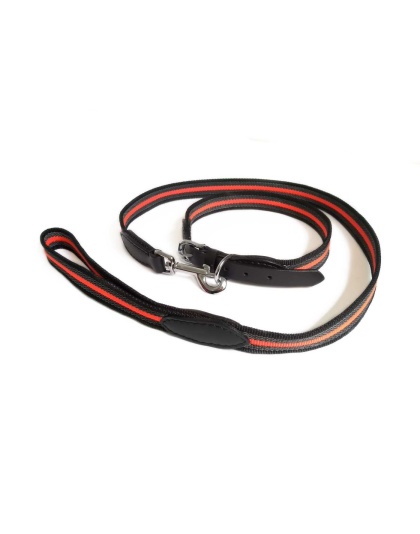 Black  Line - Reflective Anti-Slip Snap Leash (6ft x 1 in) - 6ft x 1 in