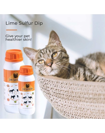 Lime Sulfur Dip - Pet and Veterinary Solution for Dermatitis, Mange, Ringworm and other Parasites - 8 fl oz