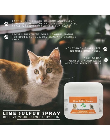 Classic's Lime Sulfur Pet Skin Cream - Pet Care and Veterinary Treatment for Itchy and Dry Skin - 2 oz