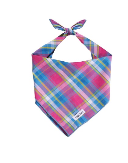 Colorful Plaid - Colorful Plaid Bandana - Large