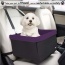 Purple - JESPET & GOOPAWS Dog Booster Seats for Cars, Portable Dog Car Seat Travel Carrier with Seat Belt for 24lbs Pets - 16" L x 13" D x 9" H
