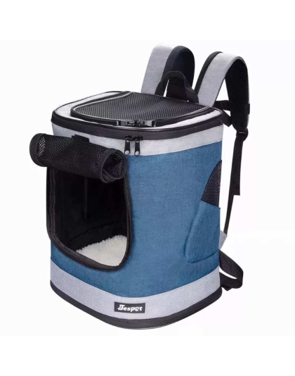 Blue Grey - JESPET Pet Backpack Carrier for Small Dog, Puppy, Soft Carrier Backpack Ideal for Traveling, Hiking, Walking and Outdoor Activities with Family - 13"x 12"x 17"