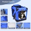 Blue - JESPET Soft Pet Crates Kennel, 3 Door Soft Sided Folding Travel Pet Carrier with Straps and Fleece Mat for Dogs, Cats, Rabbits, Indoor/Outdoor Use with Grey, Blue & Beige, Black - 36"L x 24"W x 27"H