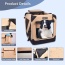 Beige - JESPET Soft Pet Crates Kennel, 3 Door Soft Sided Folding Travel Pet Carrier with Straps and Fleece Mat for Dogs, Cats, Rabbits, Indoor/Outdoor Use with Grey, Blue & Beige, Black - 36"L x 24"W x 27"H