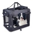 Black - JESPET Soft Pet Crates Kennel, 3 Door Soft Sided Folding Travel Pet Carrier with Straps and Fleece Mat for Dogs, Cats, Rabbits, Indoor/Outdoor Use with Grey, Blue & Beige, Black - 36"L x 24"W x 27"H