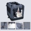 Grey - JESPET Soft Pet Crates Kennel, 3 Door Soft Sided Folding Travel Pet Carrier with Straps and Fleece Mat for Dogs, Cats, Rabbits, Indoor/Outdoor Use with Grey, Blue & Beige, Black - 36"L x 24"W x 27"H