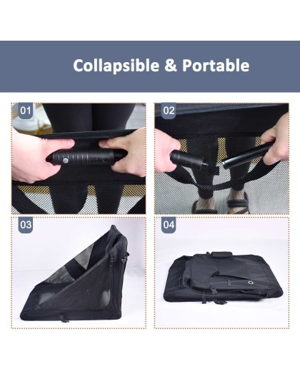 Black - JESPET Soft Pet Crates Kennel, 3 Door Soft Sided Folding Travel Pet Carrier with Straps and Fleece Mat for Dogs, Cats, Rabbits, Indoor/Outdoor Use with Grey, Blue & Beige, Black - 30"L x 21"W x 23"H