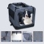Grey - JESPET Soft Pet Crates Kennel, 3 Door Soft Sided Folding Travel Pet Carrier with Straps and Fleece Mat for Dogs, Cats, Rabbits, Indoor/Outdoor Use with Grey, Blue & Beige, Black - 26"L x 20"W x 20"H