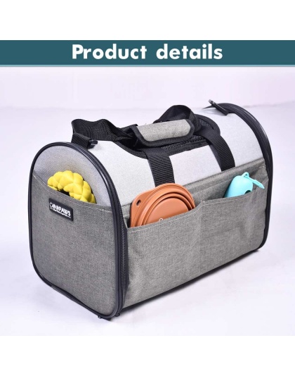 Smoke Grey - JESPET Soft-Sided Kennel Pet Carrier for Small Dogs, Cats, Puppy, Airline Approved Cat Carriers Dog Carrier Collapsible, Travel Handbag & Car Seat - 16" x 10" x 11"