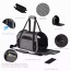 Smoke Grey - JESPET Soft-Sided Kennel Pet Carrier for Small Dogs, Cats, Puppy, Airline Approved Cat Carriers Dog Carrier Collapsible, Travel Handbag & Car Seat - 17" x 9" x 11.5"