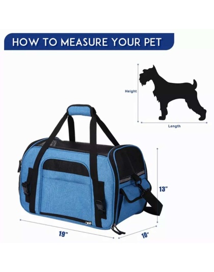Turquoise Blue - JESPET Soft-Sided Kennel Pet Carrier for Small Dogs, Cats, Puppy, Airline Approved Cat Carriers Dog Carrier Collapsible, Travel Handbag & Car Seat - 19" x 10" x 13"