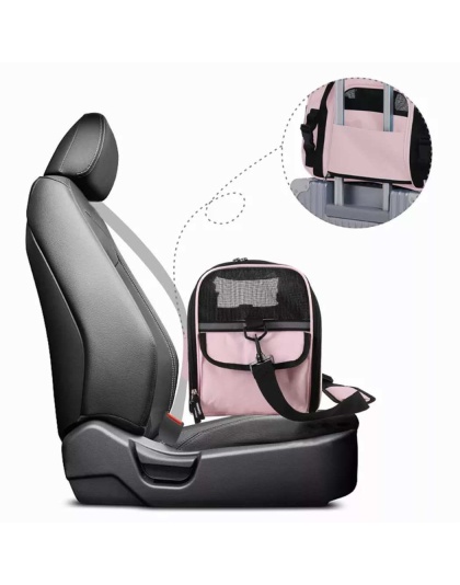 Pink - JESPET Soft-Sided Kennel Pet Carrier for Small Dogs, Cats, Puppy, Airline Approved Cat Carriers Dog Carrier Collapsible, Travel Handbag & Car Seat - 17" x 9" x 11.5"