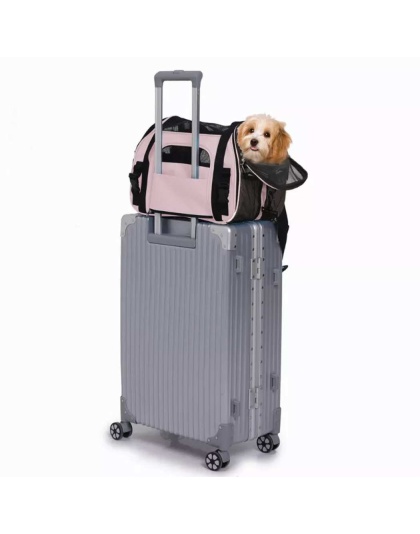 Pink - JESPET Soft-Sided Kennel Pet Carrier for Small Dogs, Cats, Puppy, Airline Approved Cat Carriers Dog Carrier Collapsible, Travel Handbag & Car Seat - 17" x 9" x 11.5"