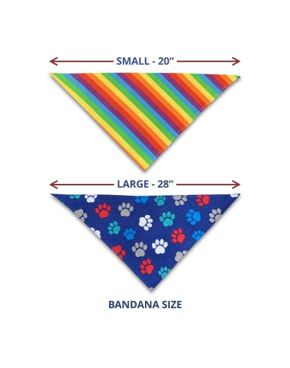 Multicolor Paw Print - Dog Bandana - Small - 20"
